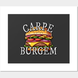 Carpe Burgem!  Burger Pun Cheeseburger Fun Posters and Art